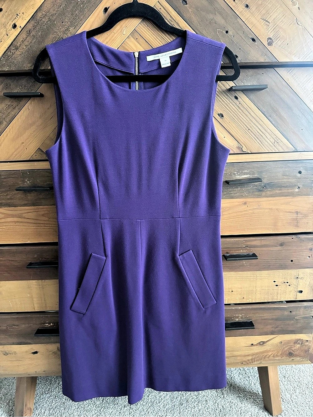 Diane von Furstenberg Carpreena Mini Dress Purple Size 10 Like New